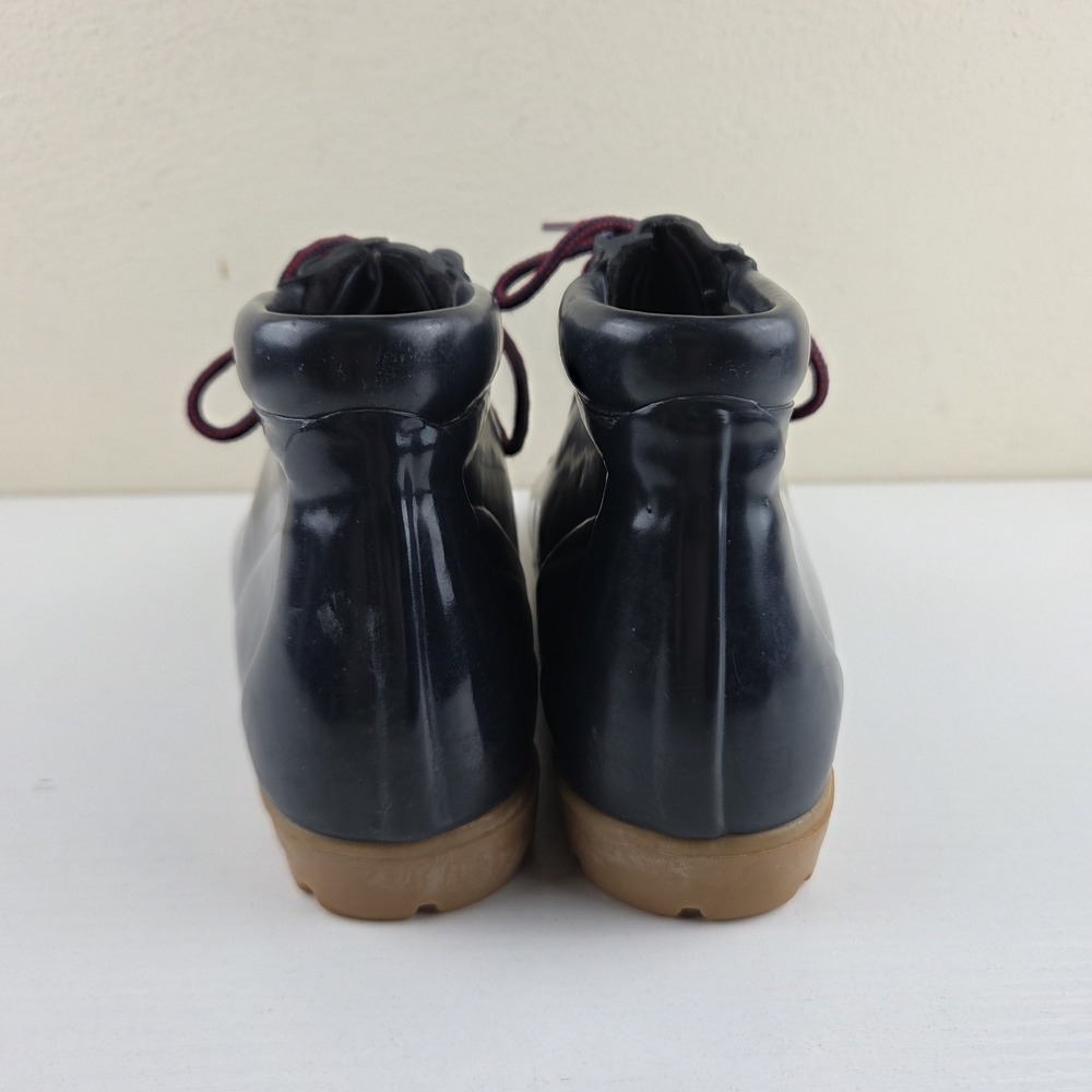 Lands End Vintage Rubber Navy Blue Rain Duck‎ Garden Shoe Boots Women's Size 9 M - Picture 6 of 10